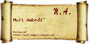 Mult Ambró névjegykártya